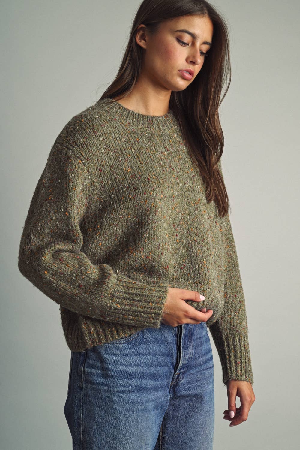 Flecked Crewneck Sweater