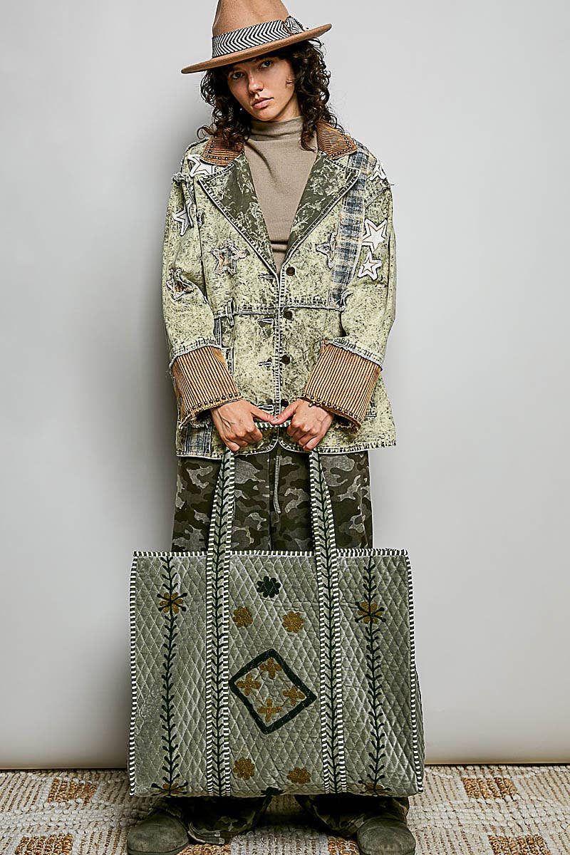 Diamond Quilted Tote Bag