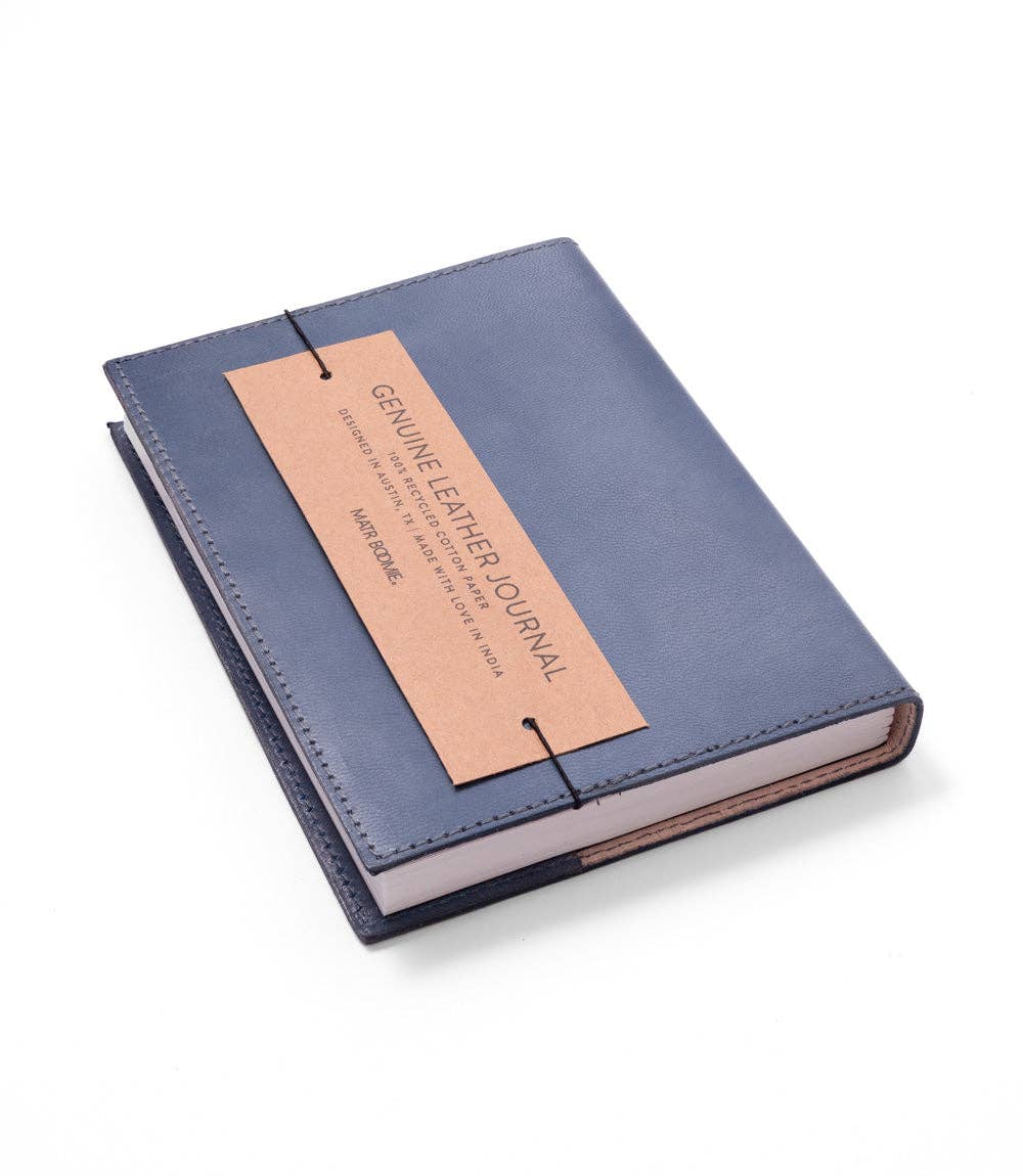 Embossed Blue Leather Journal