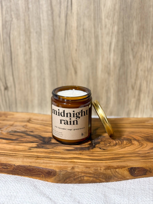 Midnight Rain - 100% Soy Wax Candle