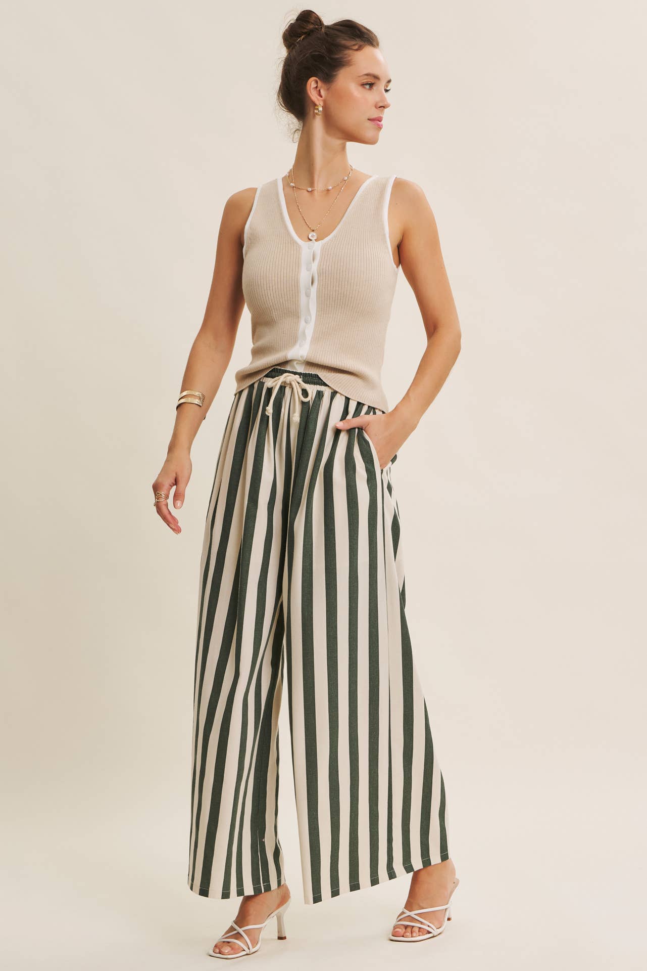 Button-Down Ribbed Tank