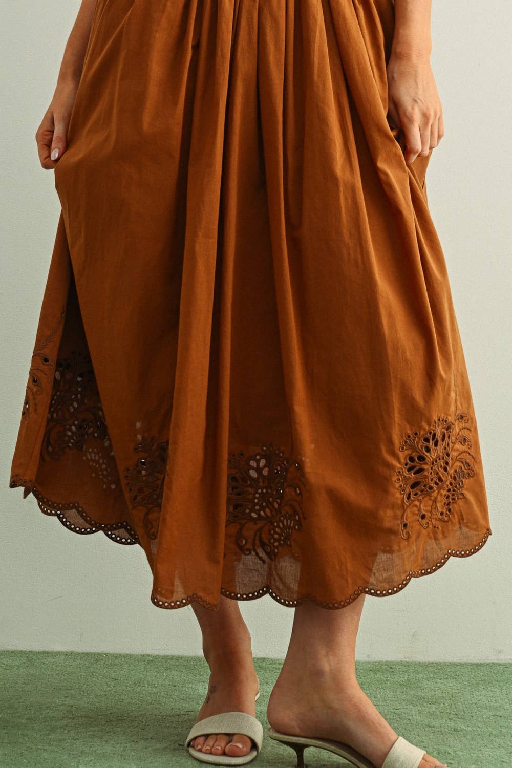Toffee Eyelet Skirt