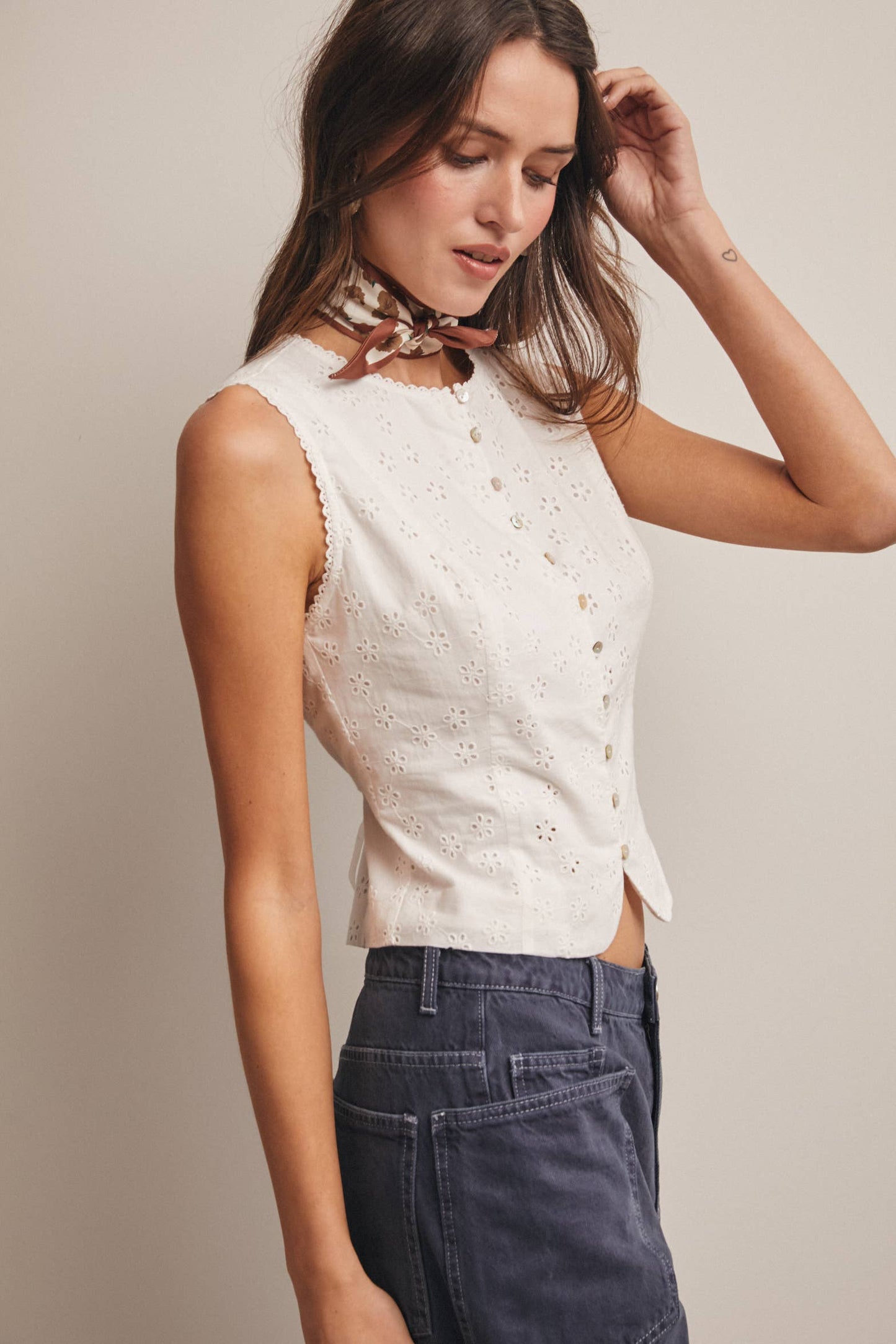 Ava's Eyelet Vest