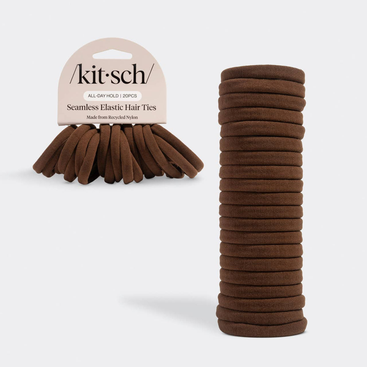 Recycled Fabric Seamless Hair Elastics 20pc Set