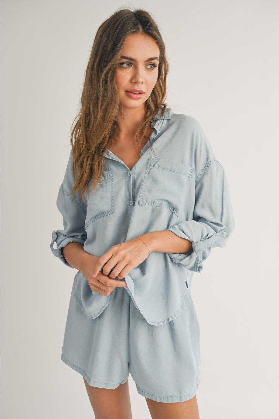 Relaxed Chambray Top