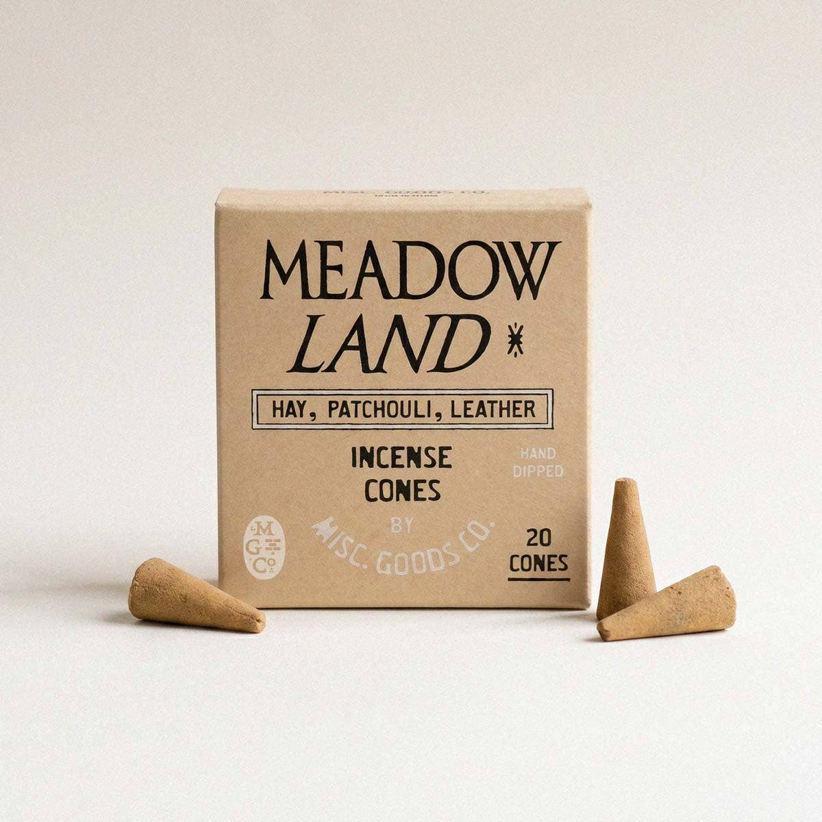 Meadowland Incense Cones – Grass, Cedar & Patchouli 20-Pack