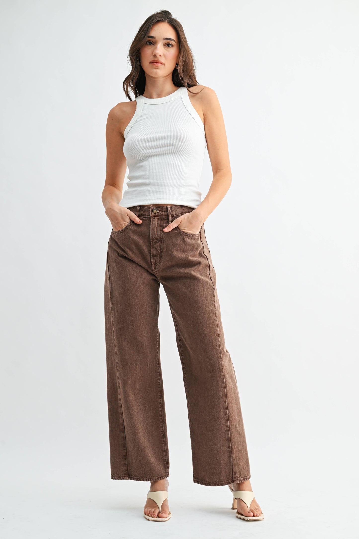 Brown Barrel Jean Twist
