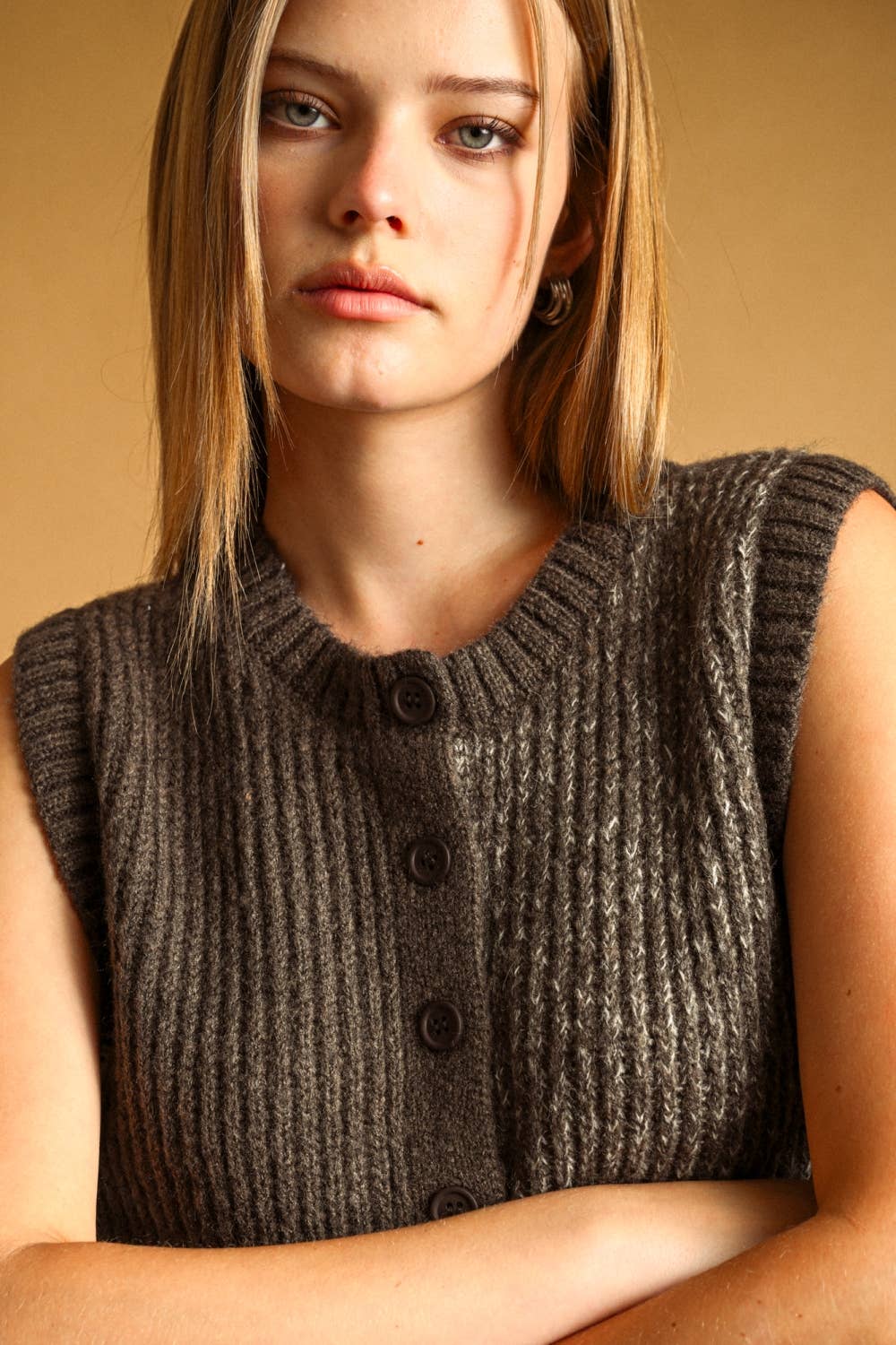 Contrast Sweater Vest