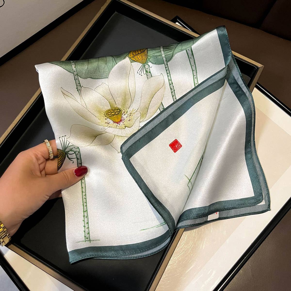 Silk Camellia Scarf