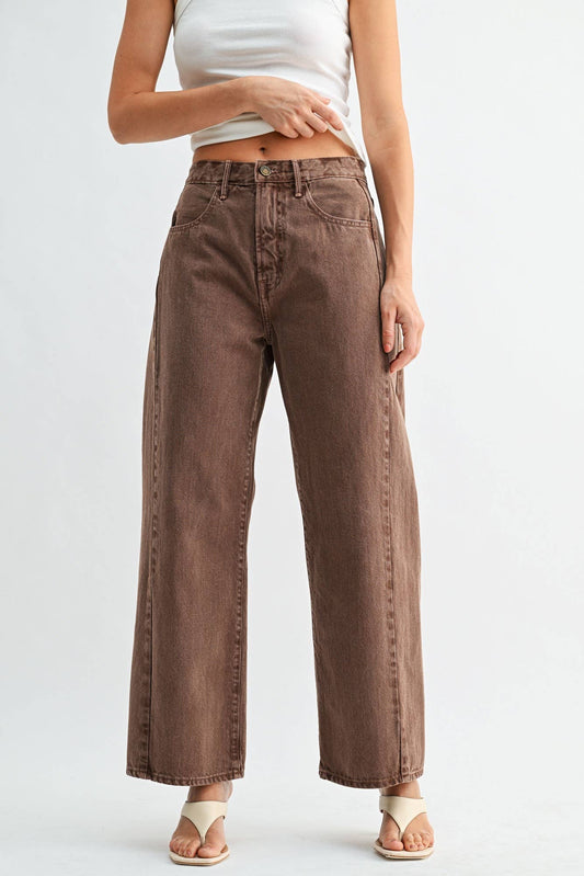 Brown Barrel Jean Twist