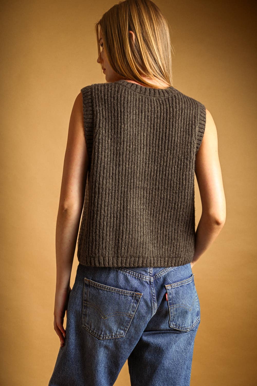 Contrast Sweater Vest