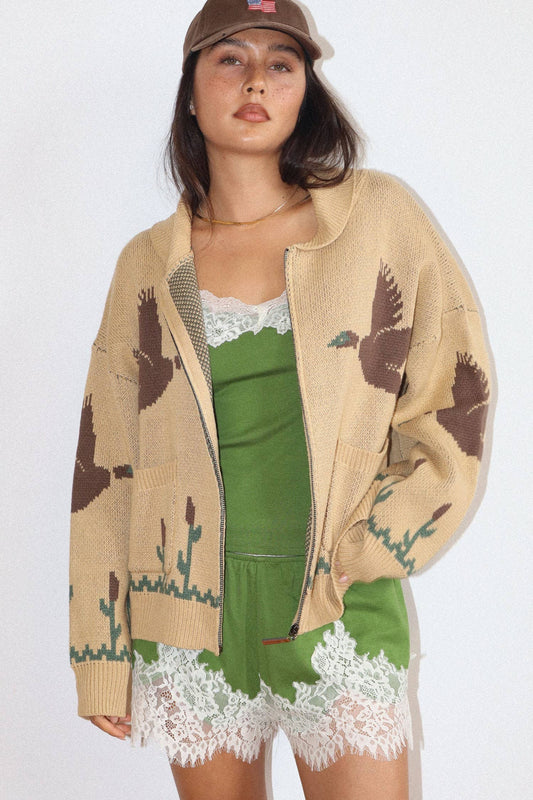 Waterfowl Zip Cardigan