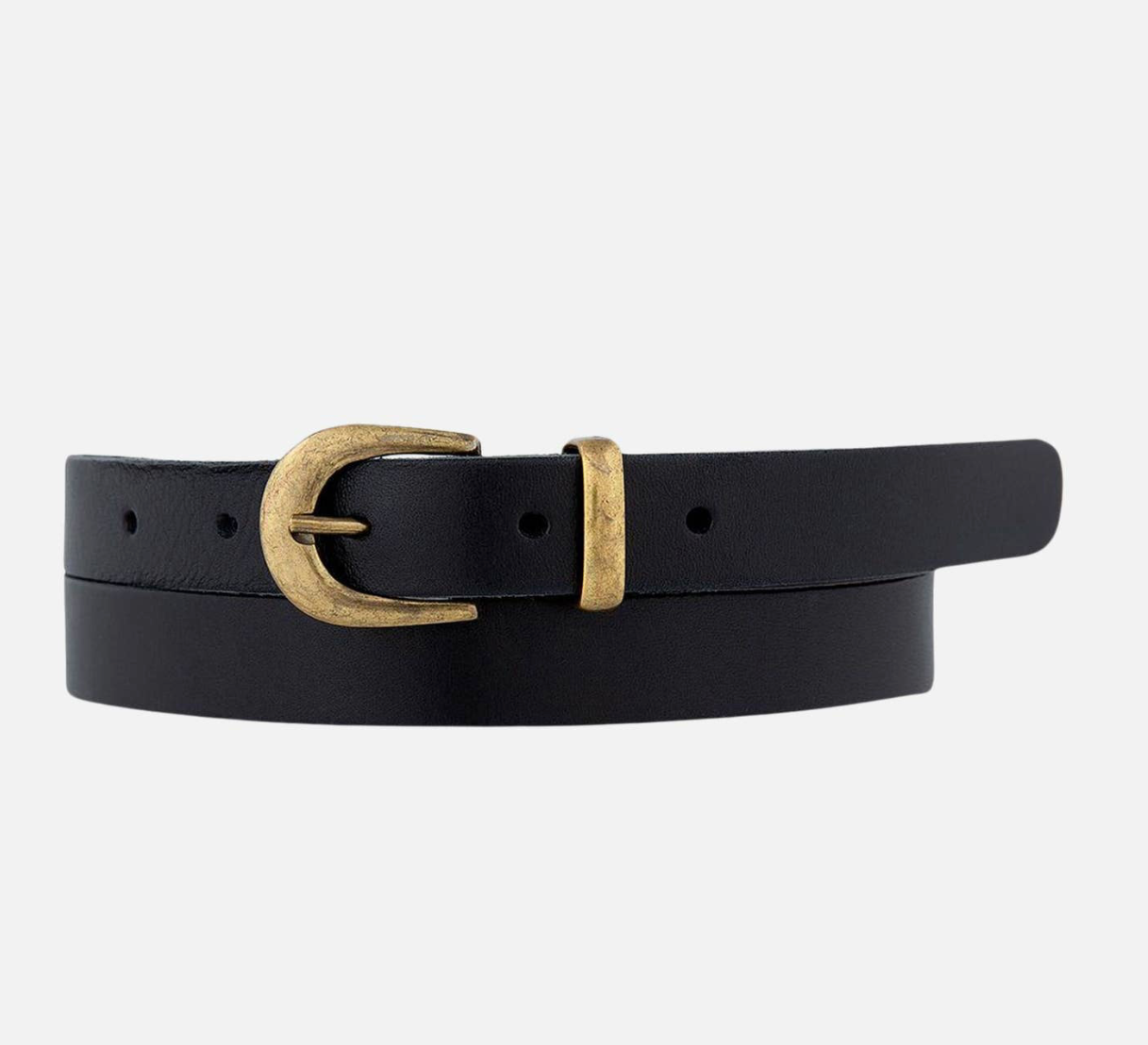 Ank | Classic Skinny Leather Belt ~ Black