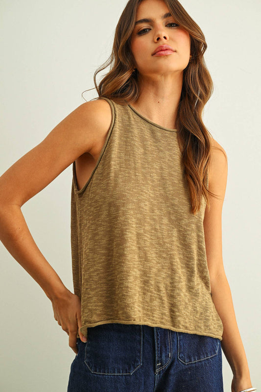 Sleeveless Slub Tank