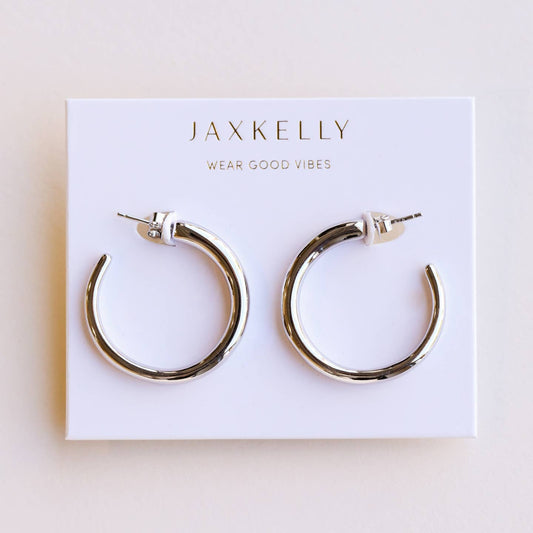 Everyday Silver Hoops-Medium