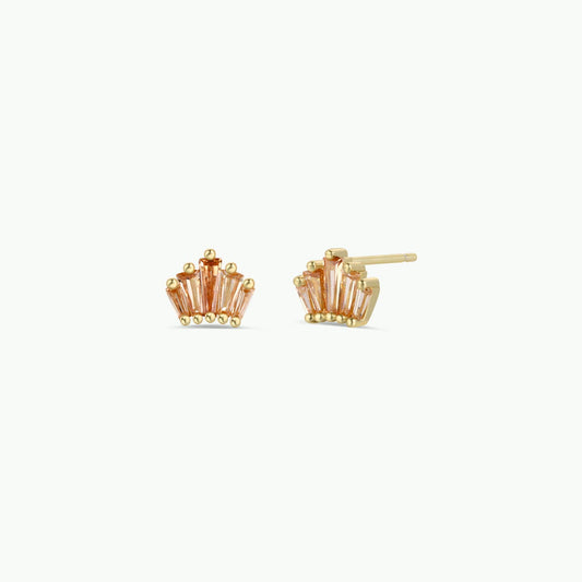 Champagne Baguette Crown Stud