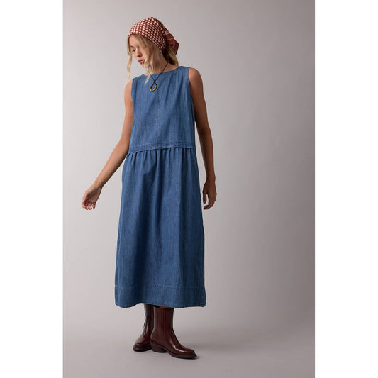 Denim Tank Midi Dress