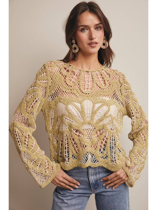 Crochet Floral Sweater