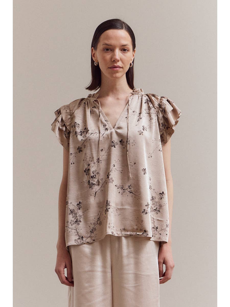 Satin Floral Blouse