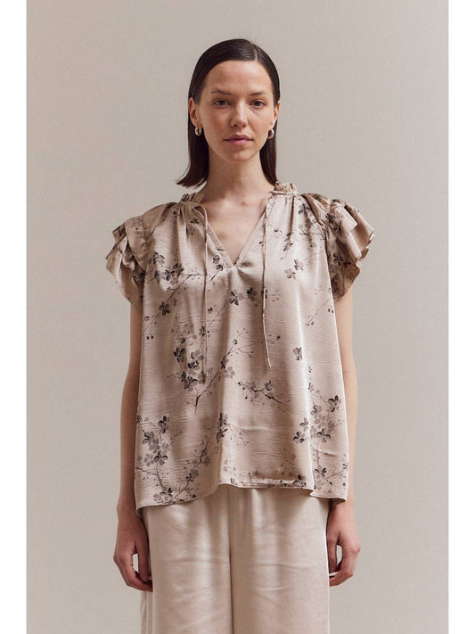 Satin Floral Blouse