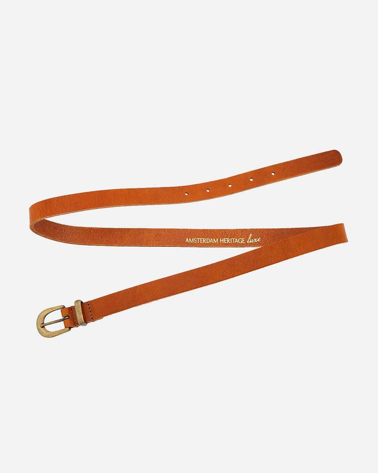 Ank | Classic Skinny Leather Belt ~ Camel