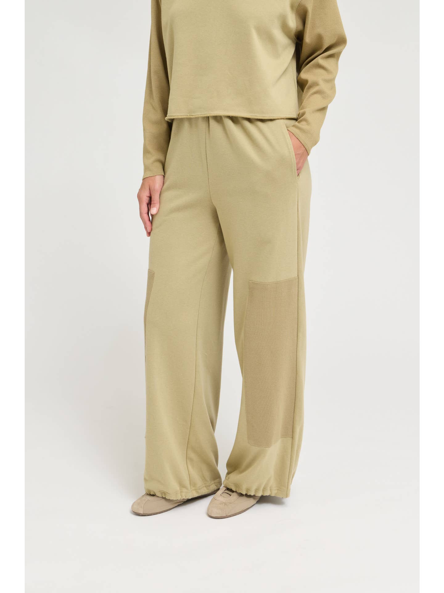 Ribbed Patchwork Pants