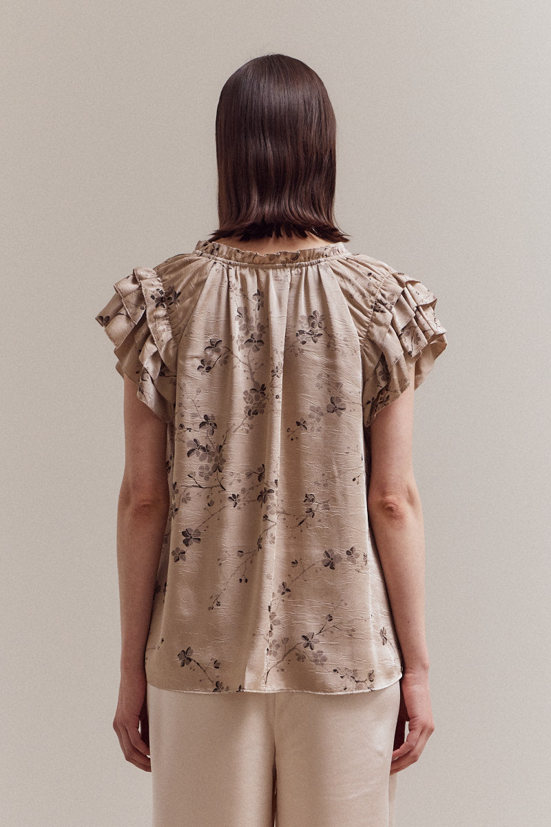 Satin Floral Blouse