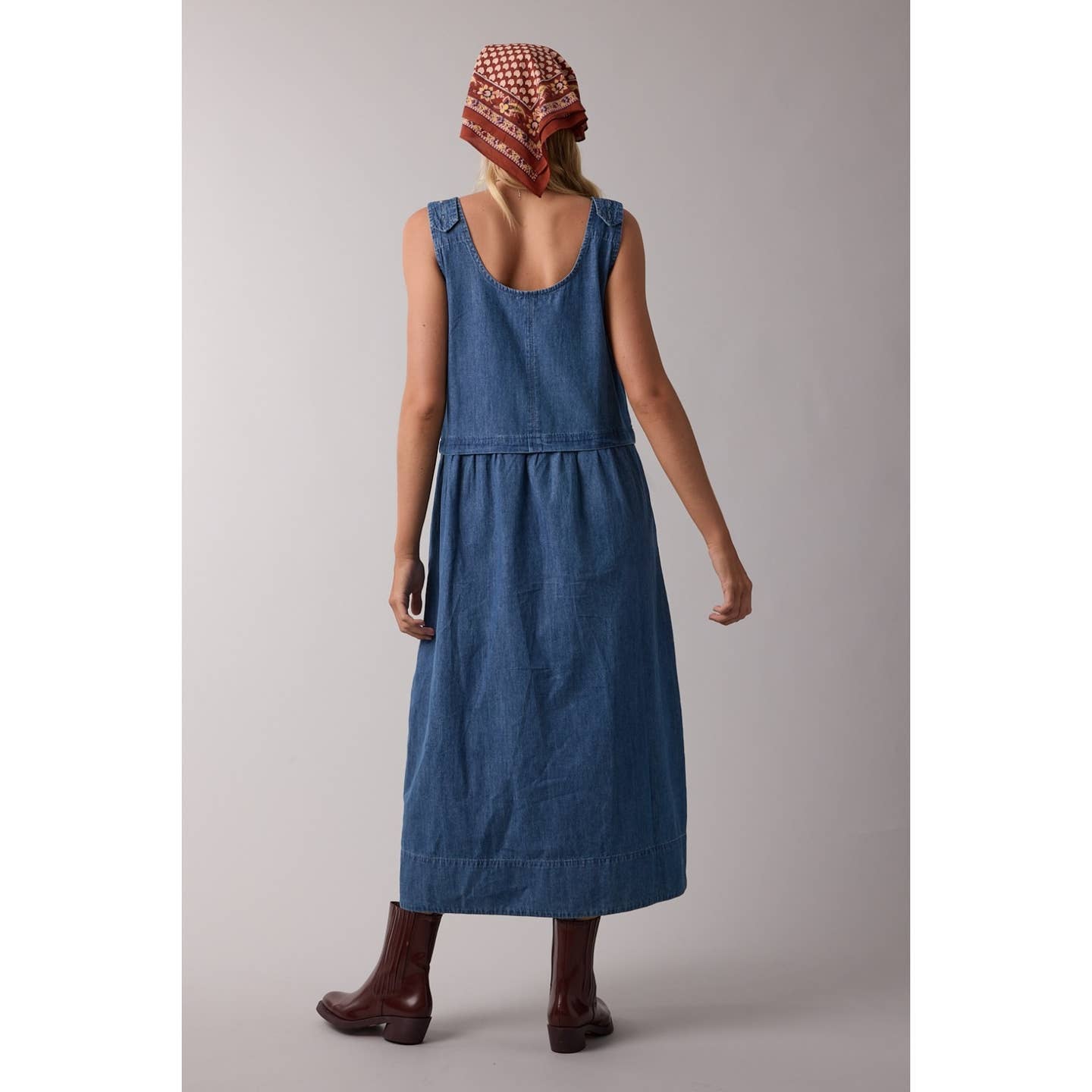 Denim Tank Midi Dress