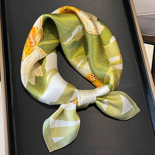 Lillies Silk Square Neck Scarf