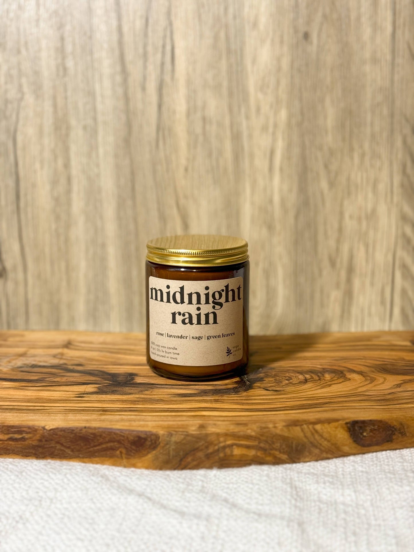 Midnight Rain - 100% Soy Wax Candle