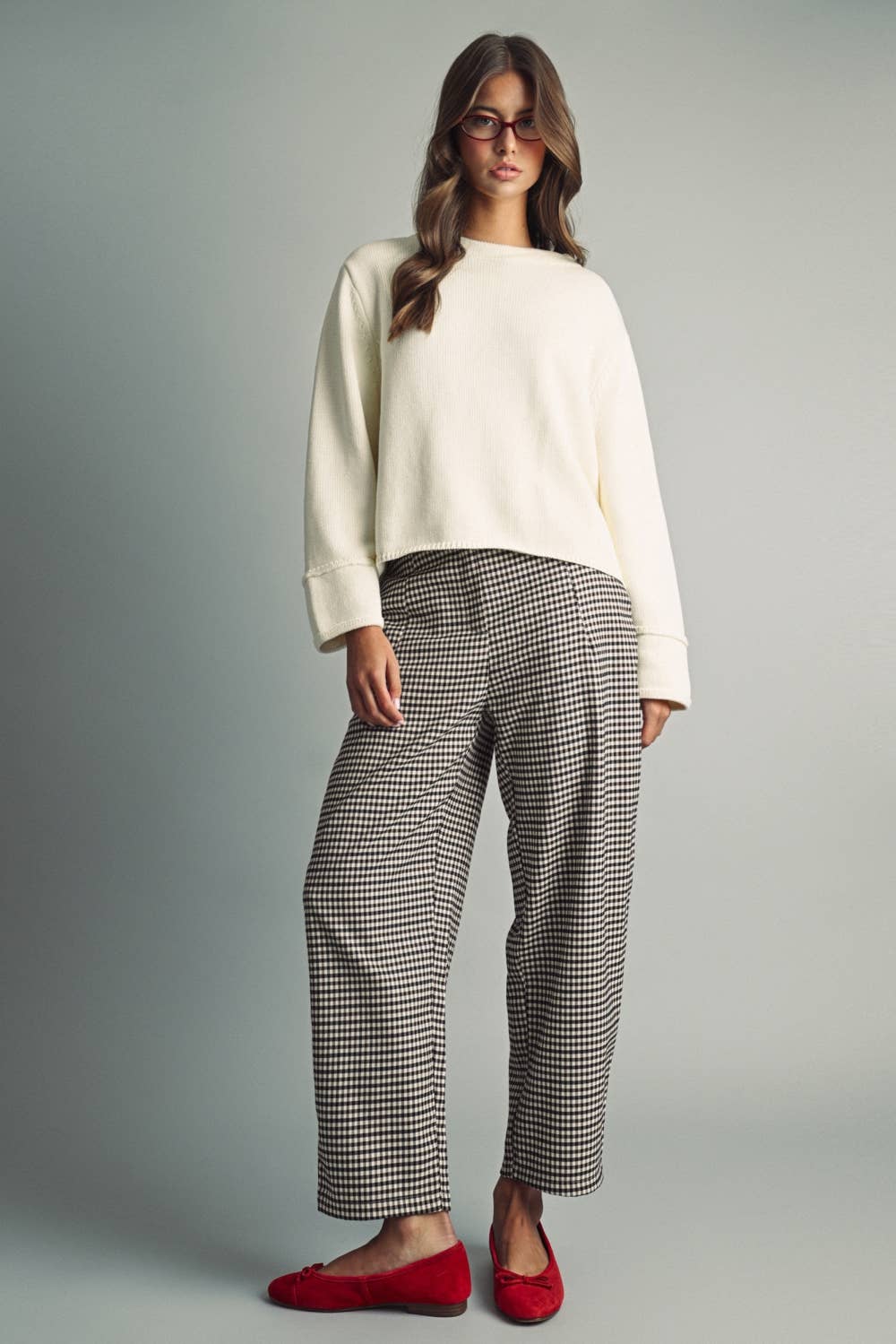 Plaid Barrel Pants