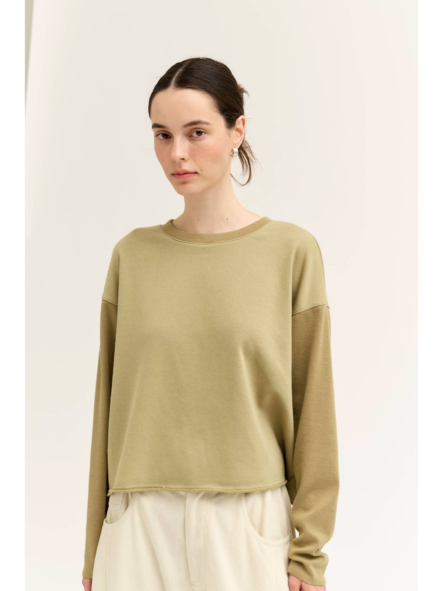 Contrast Sleeve Sweater