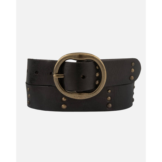 Dion | Round Buckle Leather Studded Belt
