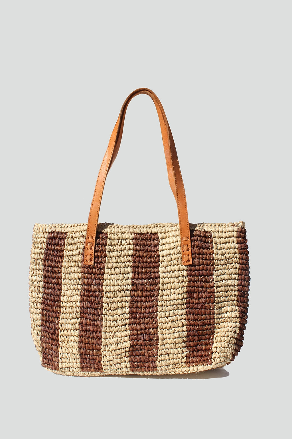 Miwah Striped Raffia Tote