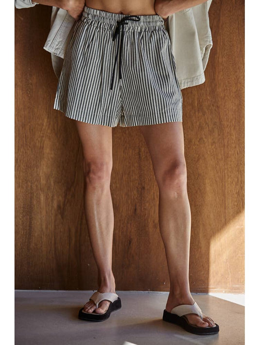 Black Striped Shorts