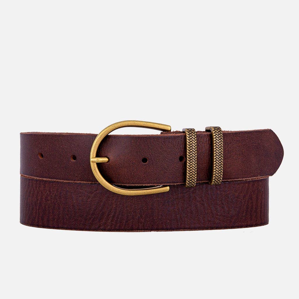 Pieta | Gold Buckle Full Grain Leather Belt
