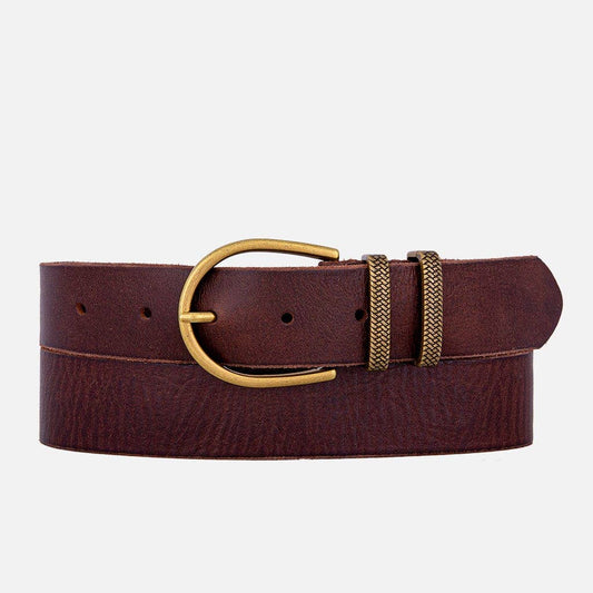 Pieta | Gold Buckle Full Grain Leather Belt