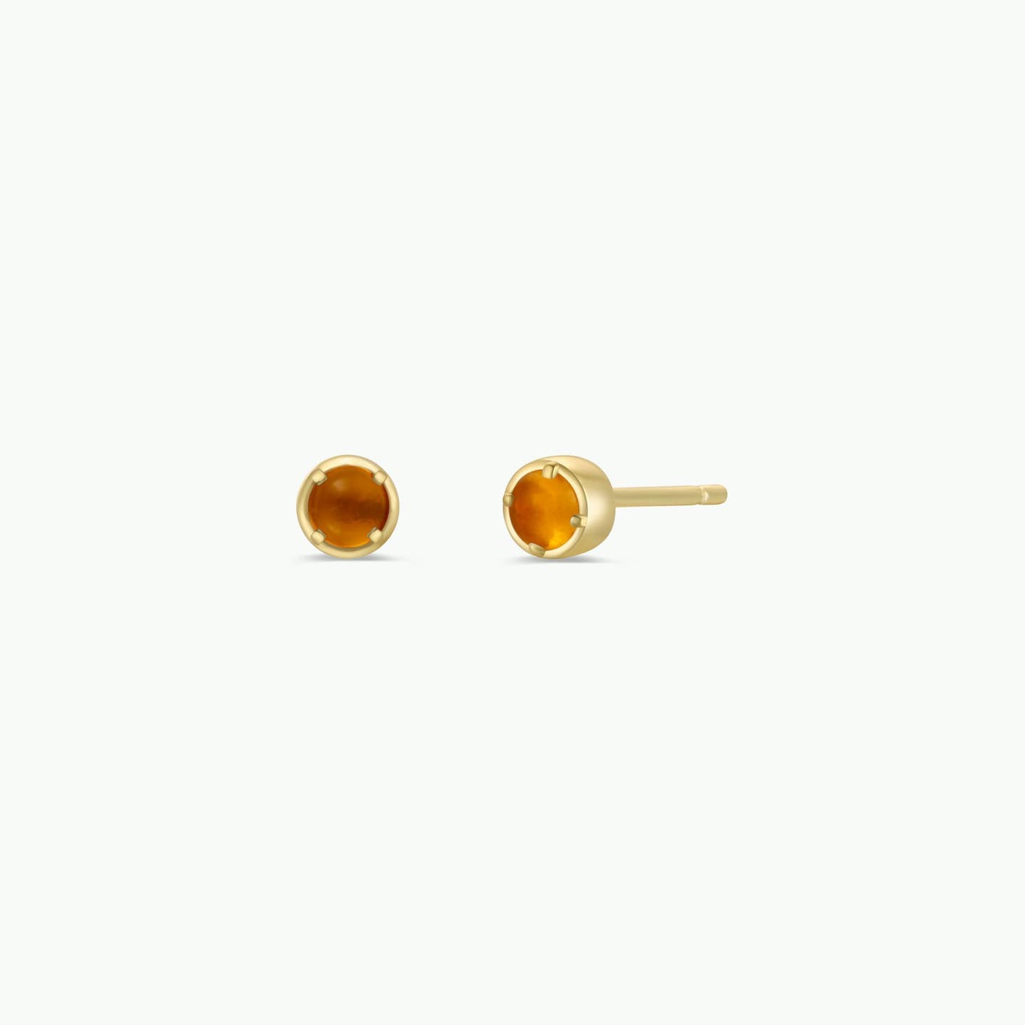 Simple Stud Amber Gemstone