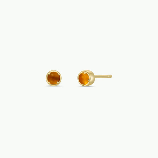 Simple Stud Amber Gemstone