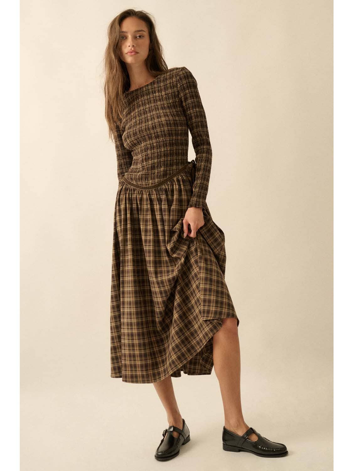 Smocked Midi Dress