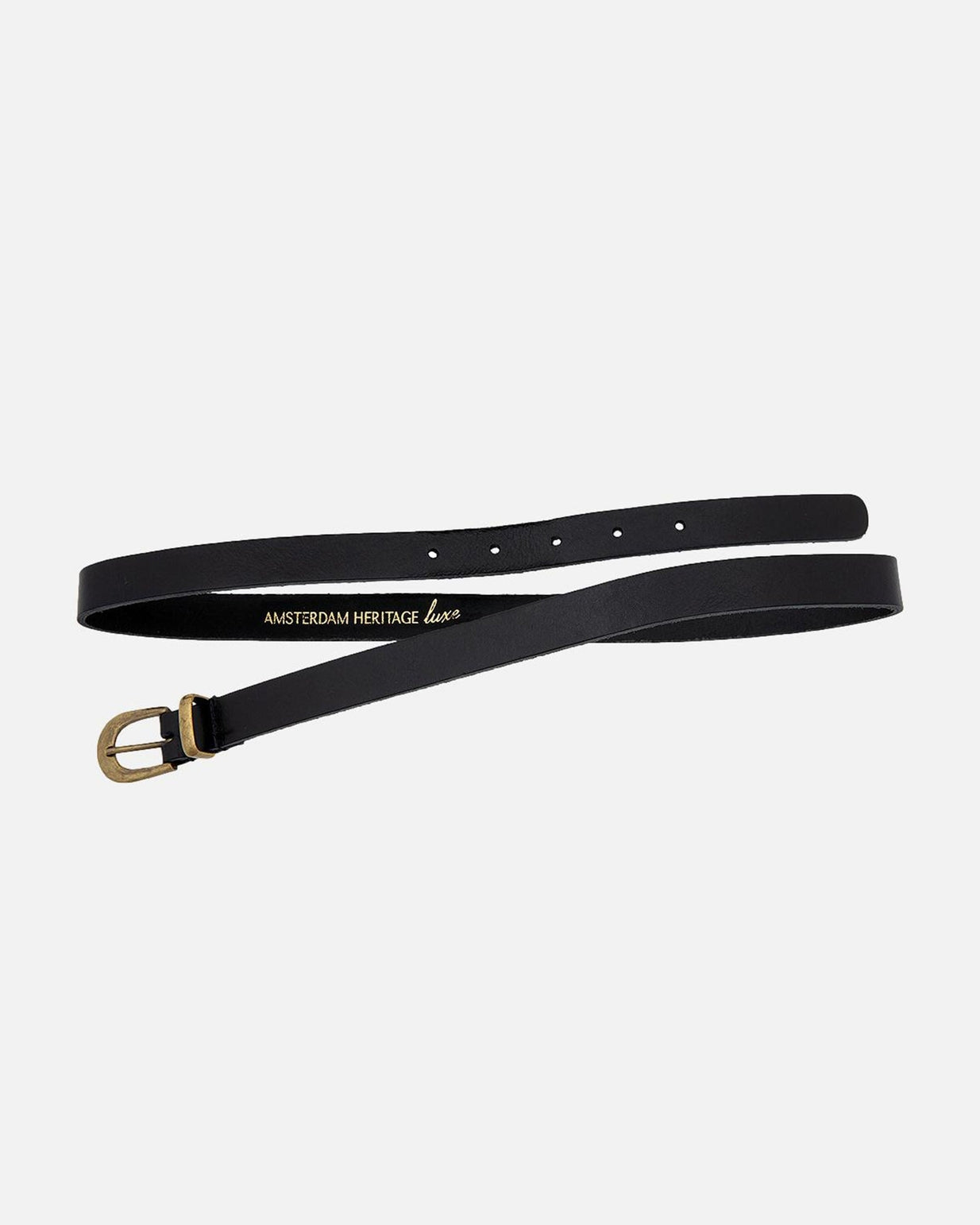 Ank | Classic Skinny Leather Belt ~ Black