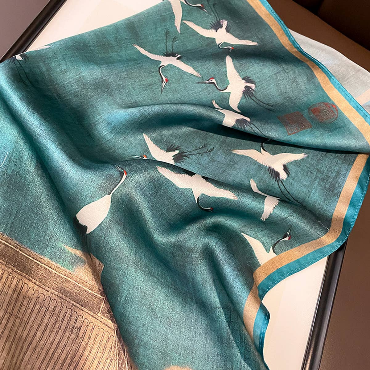 Crane Silk Scarf