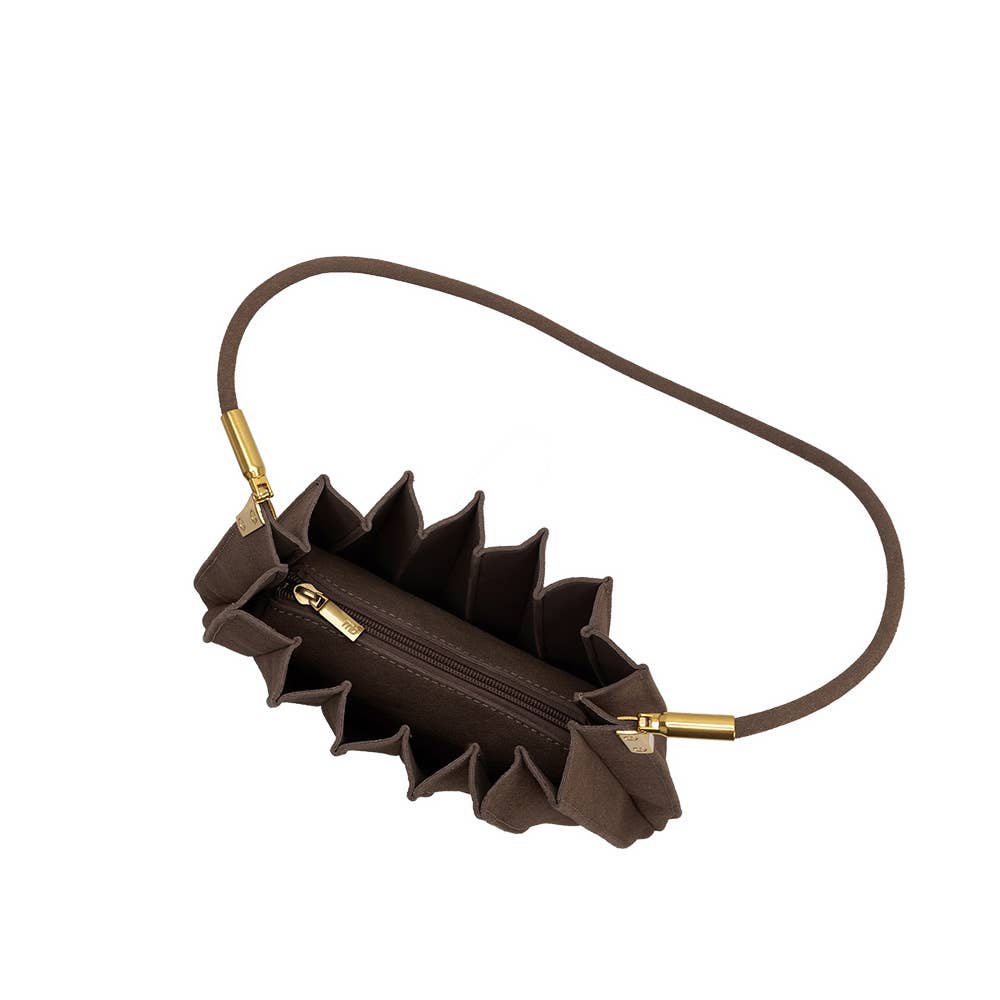 Carrie Chocolate Suede Shoulder Bag