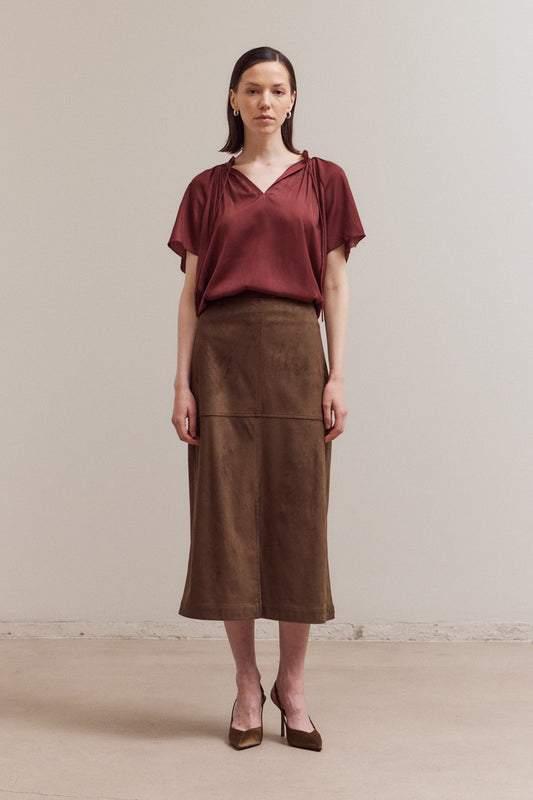 V's Leather Pencil Skirt