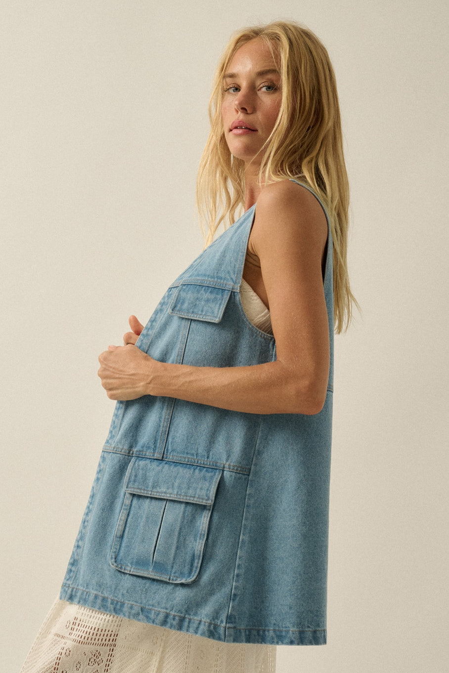 Denim Utility Vest