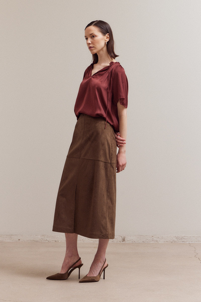 V's Leather Pencil Skirt