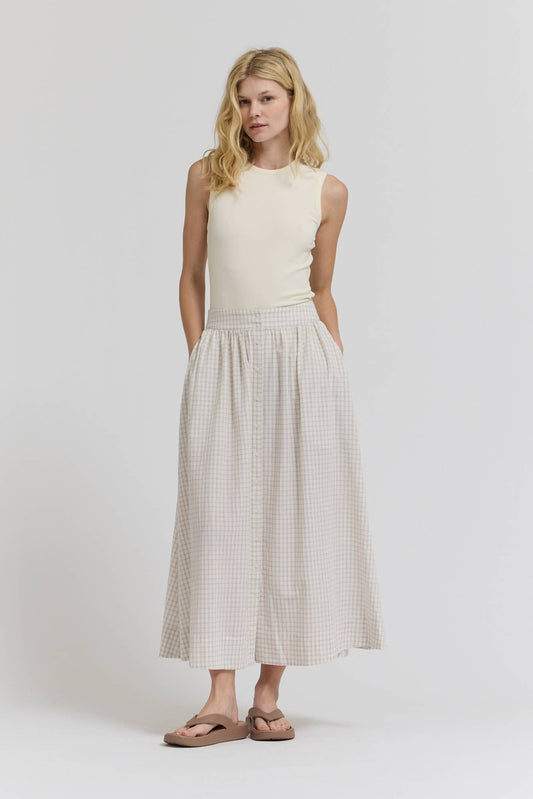 Plaid Button Down Skirt