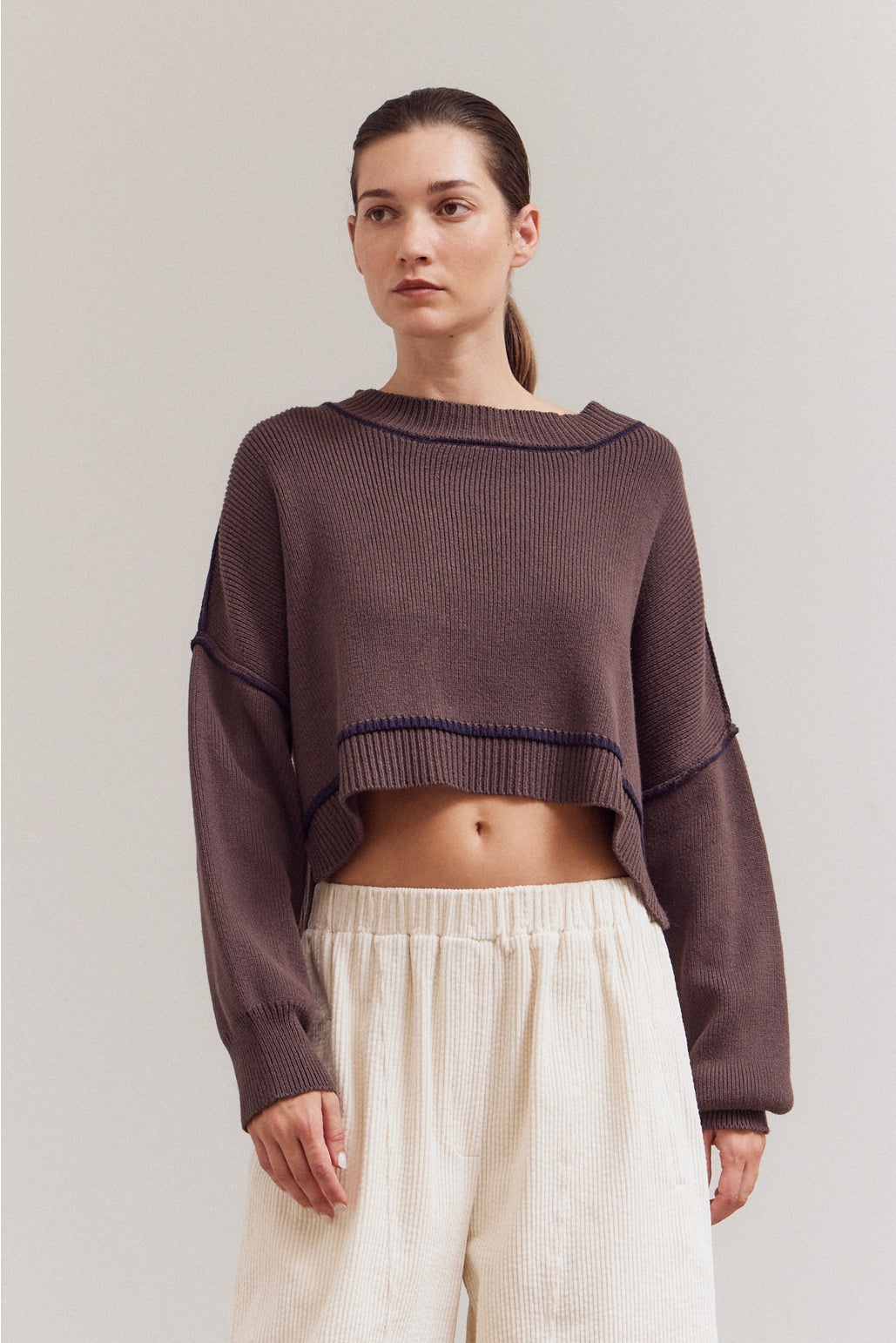 Cocoa Cropped Sweater