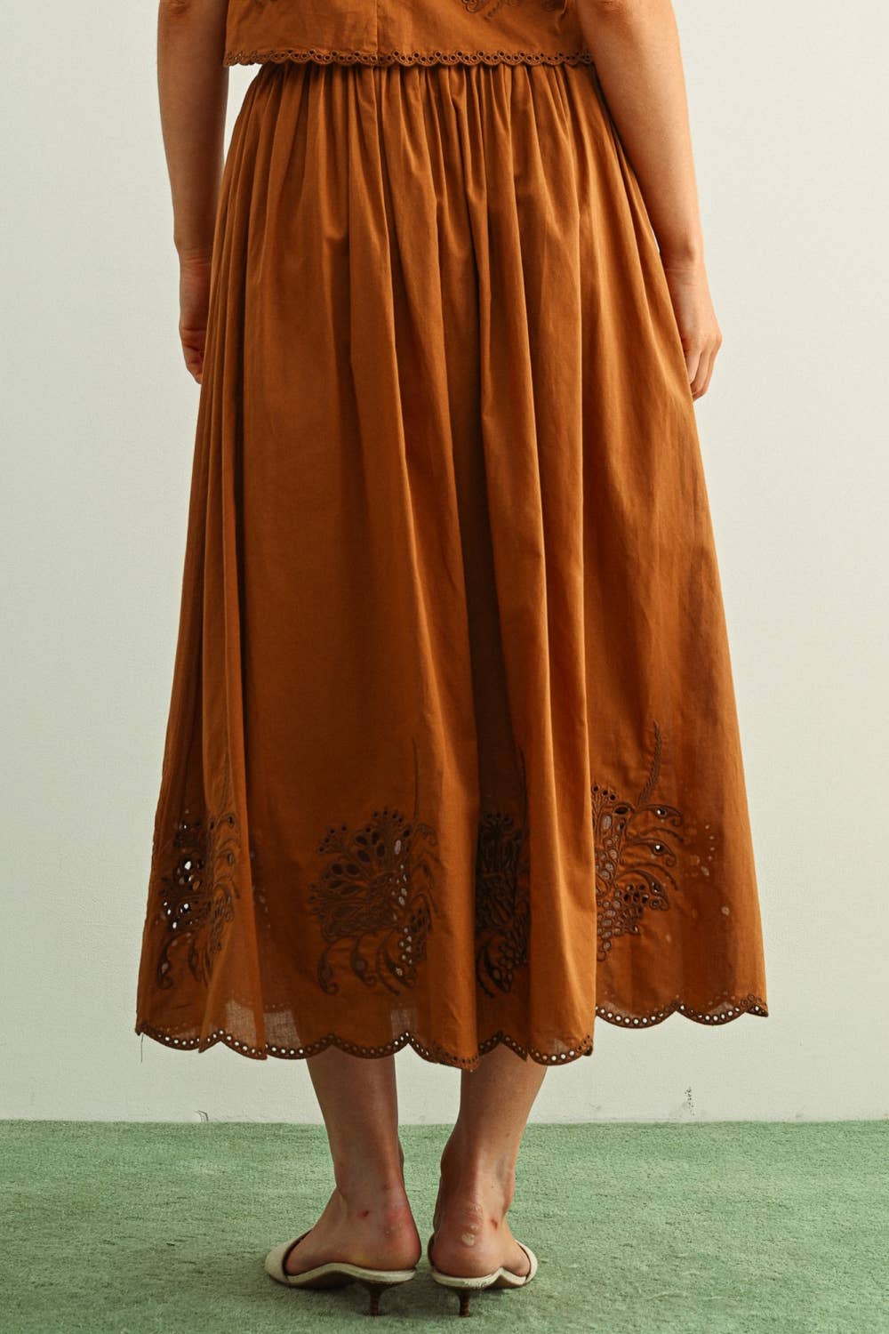 Toffee Eyelet Skirt
