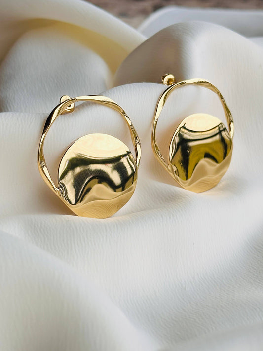Hammered Open Circle Earrings